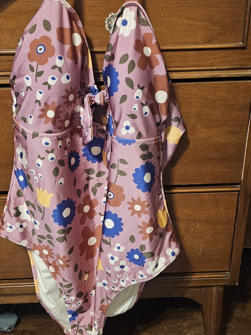 Princess Highway Pink Floral Swim Top with Knot Detail - Picture 6 of 8